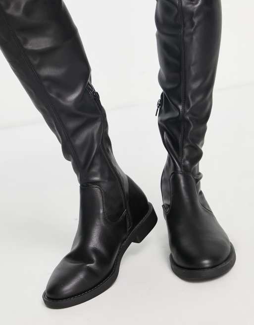 ASOS DESIGN Petite Kalani over the knee boots in black | ASOS