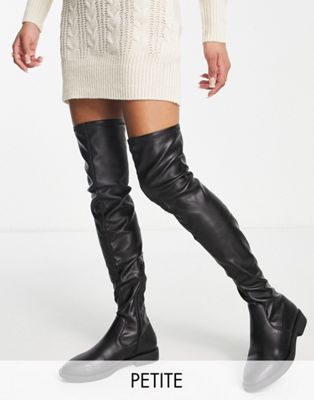 Asos Design Petite Kalani Over The Knee Boots In Black