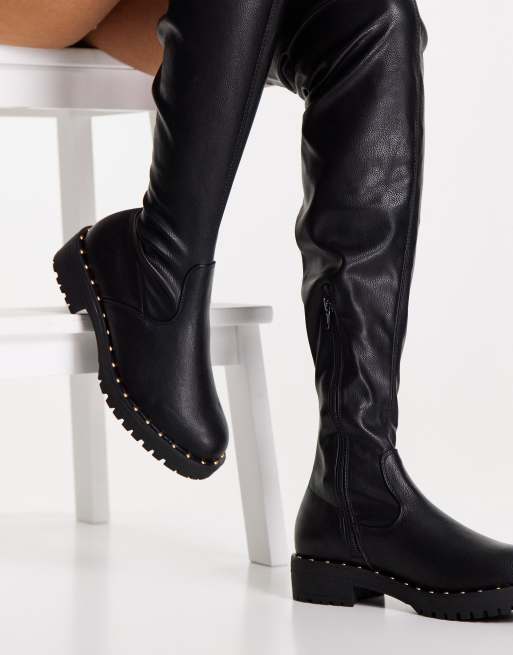 ASOS Design Petite Kira High-heeled Platform Over The Knee Boots