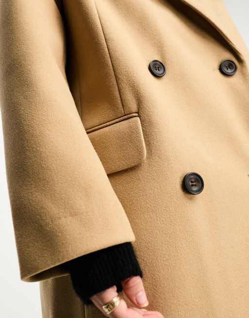 ASOS DESIGN Petite - Kamelfarvet mellemlang dad-frakke, 4 af 4