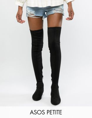 asos design kelby flat elastic thigh high boots