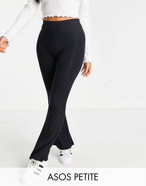 ASOS DESIGN ribbed flare pants in black