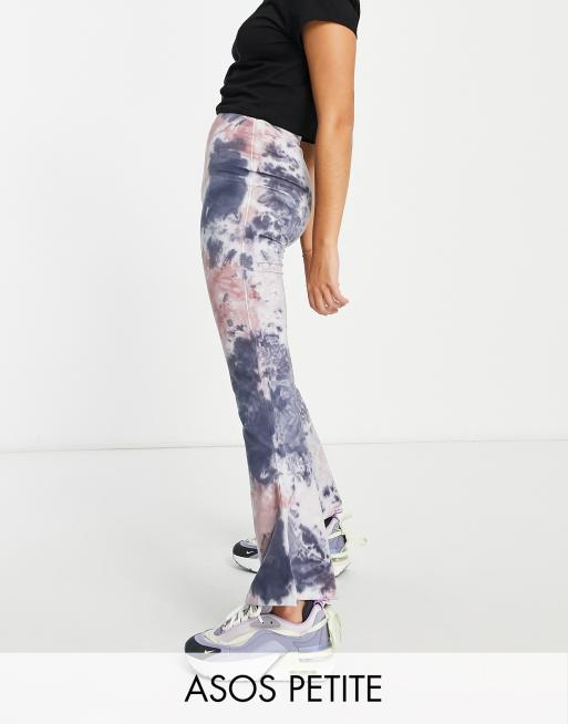 ASOS DESIGN Petite kick flare pant in dark tie dye