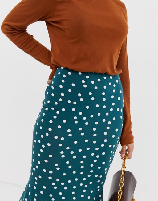 Asos design midi skirt with kick flare in polka dot sale