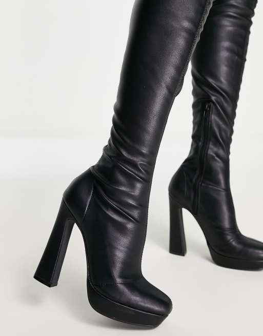 ASOS Design Petite Kira High-heeled Platform Over The Knee Boots