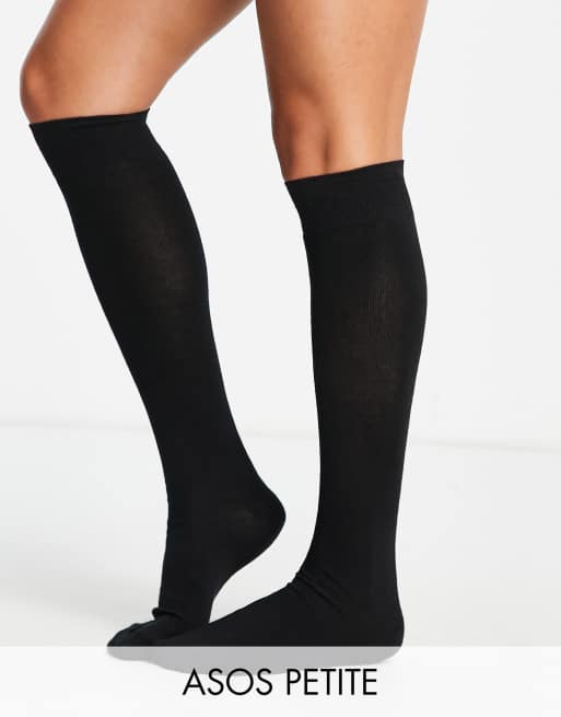 ASOS DESIGN Petite – Kniestrümpfe in Schwarz