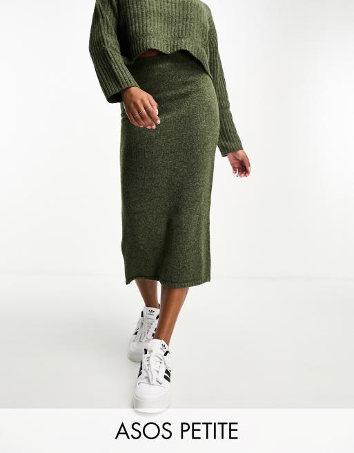 Petite knit midi skirt hotsell