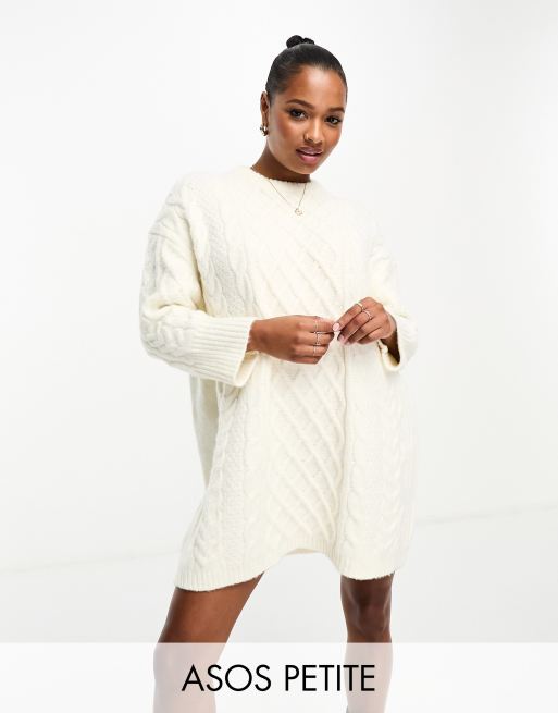 Cream cable knit store jumper dress