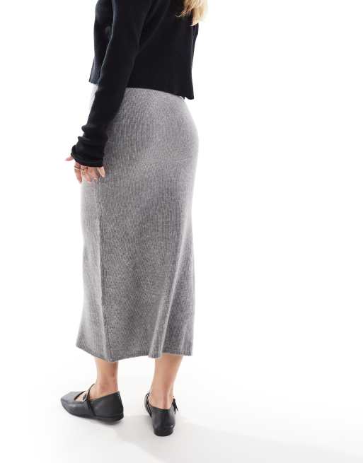 Petite midi skirt grey best sale