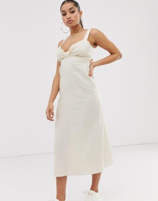 petite linen maxi dress