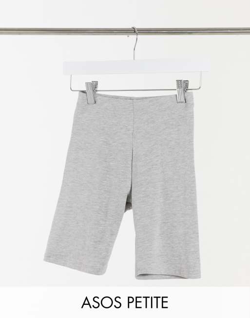 ASOS DESIGN Petite – Krótkie legginsy z bawełny w kolorze szarego melanżu