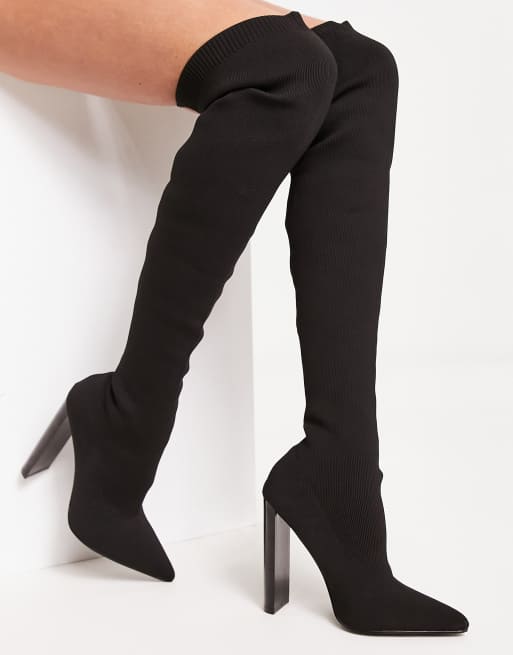 Petite knee hot sale high heeled boots