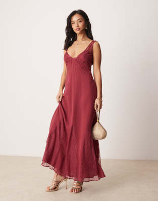 Asos Petite Asos Design Petite Lace And Chiffon Maxi Dress With Flares In Multi