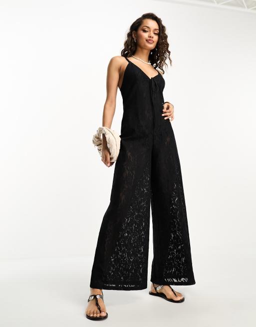 Petite black cheap lace jumpsuit