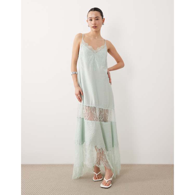 mac duggal blue lace dress Mac Duggal Women's Beaded Lace Gown - Powder Blue