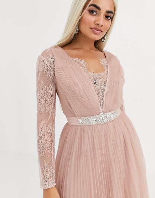 Asos design tulle maxi dress sale with embellished waist