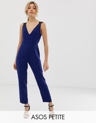 navy blue petite jumpsuit