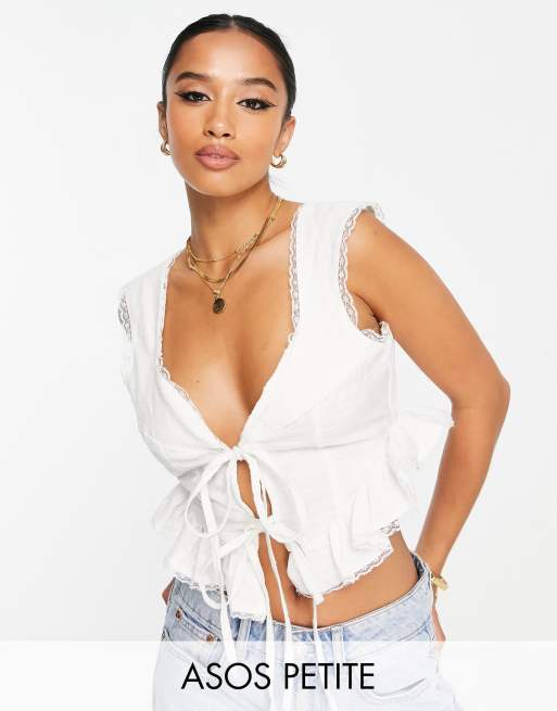 Asos white lace top best sale