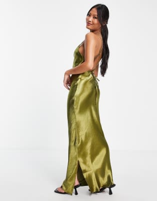 asos gold long dress