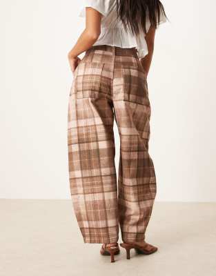 Asos Design Petite Laundered Barrel Pants In Multi