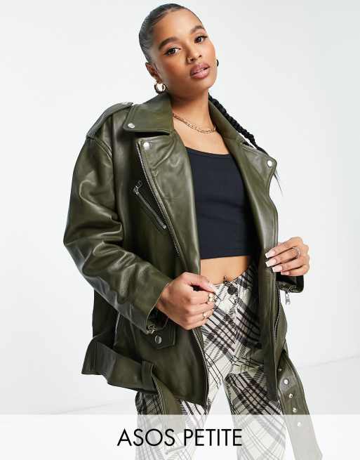 New look petite leather on sale jacket