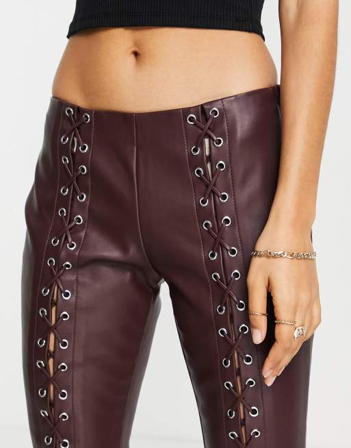 Lace up leather on sale pants forever 21