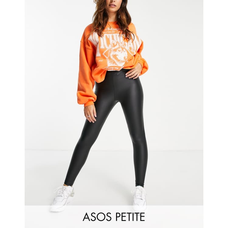 ASOS DESIGN Petite leggings with high waist in black