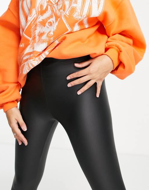 ASOS DESIGN Petite leather look legging