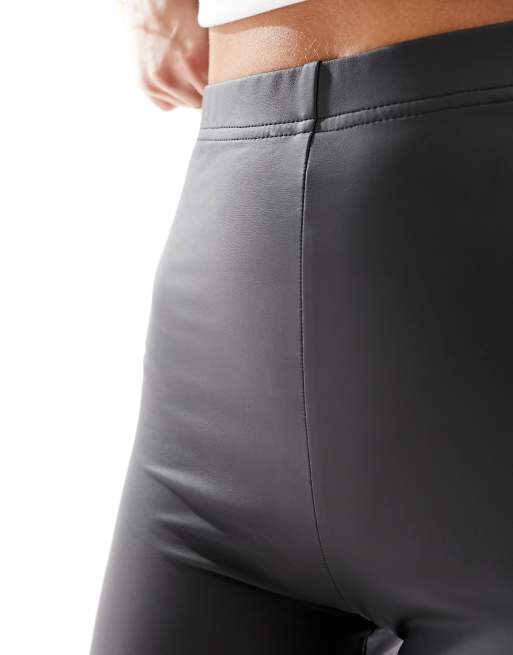 Petite High Waist Basic Shiny Leggings