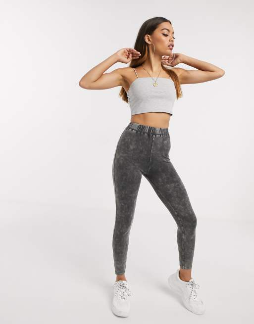 ASOS DESIGN Petite legging in acid wash, 4 of 4