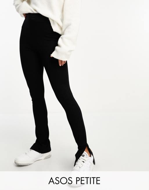 ASOS DESIGN Tall – Leggings in Schwarz mit seitlichem Schlitz