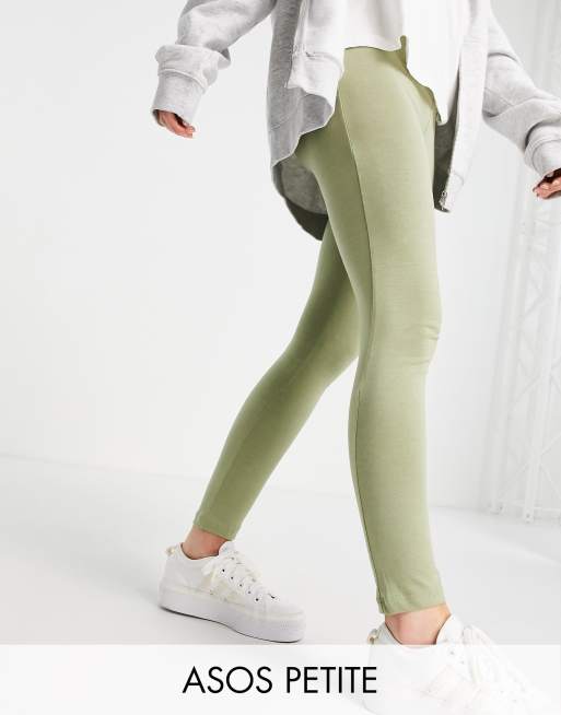ASOS DESIGN Petite leggings in washed khaki - MGREEN