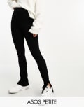 [ASOS Petite] ASOS DESIGN Petite leggings with side split in black 4 Black