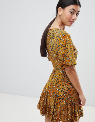 leopard peplum dress