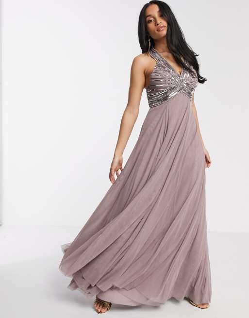 Asos design maxi dress sales with sleeveless embellished bodice