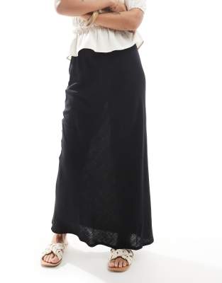 Asos Petite Asos Design Petite Linen Blend Bias Maxi Skirt