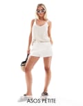 [ASOS Petite] ASOS DESIGN Petite linen blend tie shoulder cami in natural-Neutral 4 natural