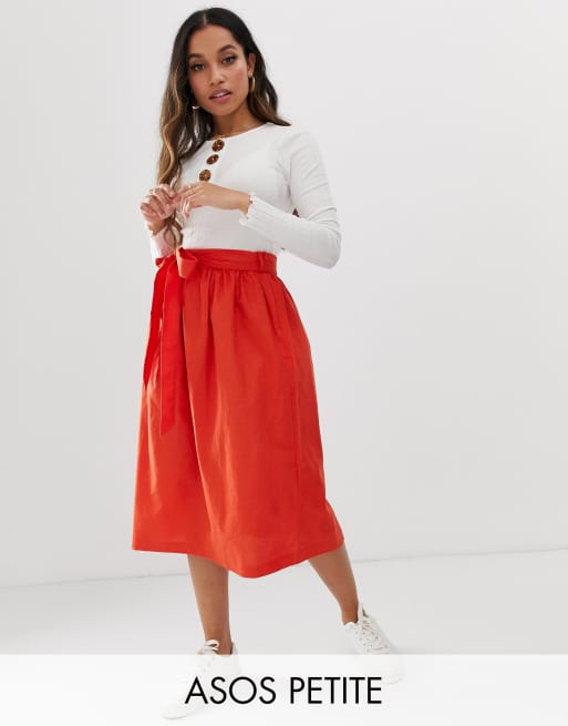 Petite linen 2024 midi skirt