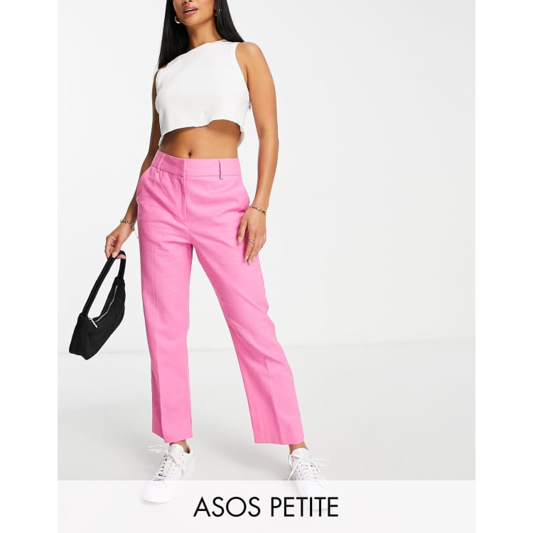 Petite linen sales cropped trousers