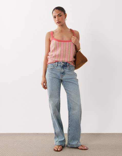 ASOS DESIGN Petite – Ljusa, tvättade jeans med raka ben och bekväm stretch - view 1