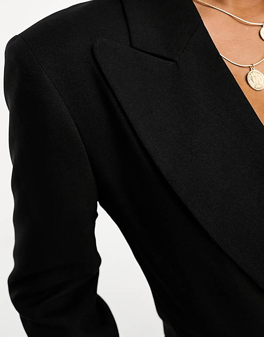 Suits & Separates Petite long line perfect blazer in black 