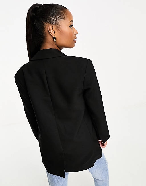 Suits & Separates Petite long line perfect blazer in black 