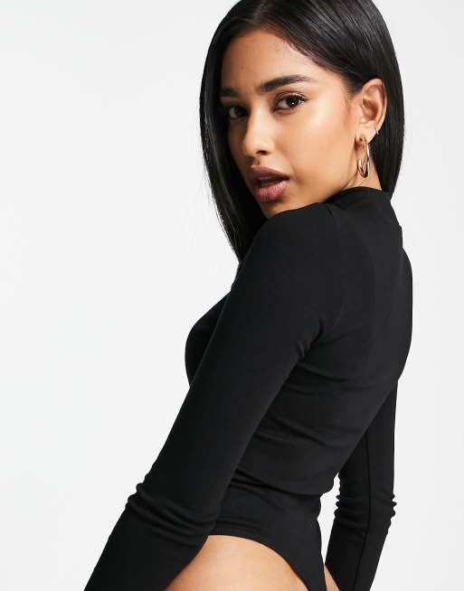 ASOS DESIGN sleeveless bodysuit with turtle neck in black, ASOS