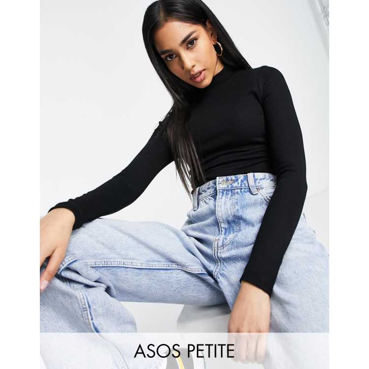 ASOS DESIGN long sleeve bodysuit with turtle neck in stone