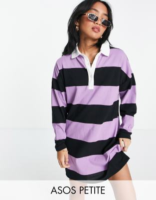 Asos Petite Asos Design Petite Long Sleeve Collared Shirt Mini
