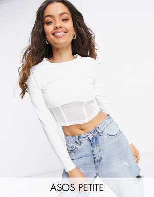 asos white mesh top