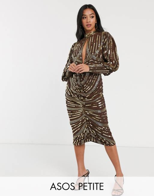 asos petite long sleeve dress