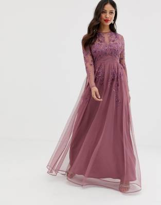 petite full sleeve maxi dress