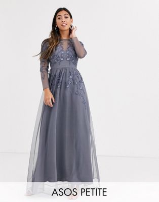 dusty blue long sleeve dress