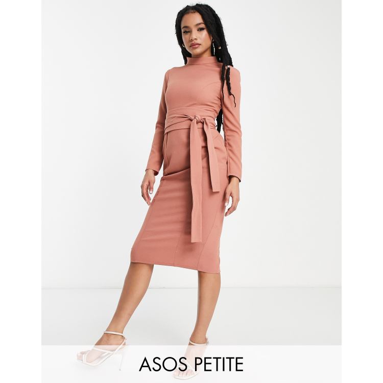 Asos design split sleeve shop midi dress with obi belt